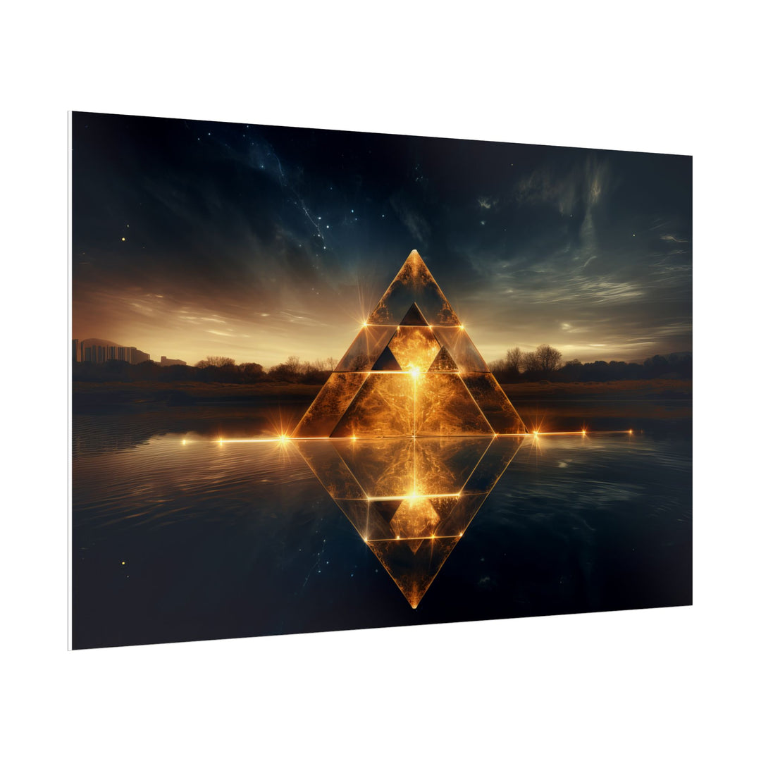 Mystical Pyramid Rolled Posters | Wall Art, Home Decor, Gift Idea, Bohemian Art Prints, Unique Wall Decor