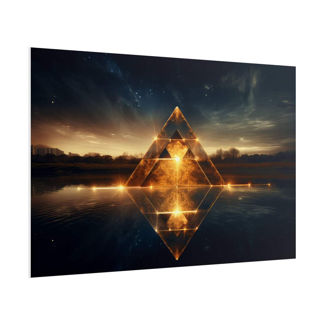Mystical Pyramid Rolled Posters | Wall Art, Home Decor, Gift Idea, Bohemian Art Prints, Unique Wall Decor