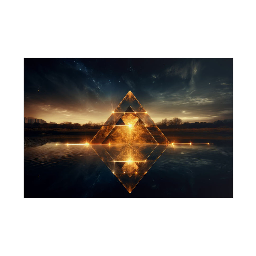 Mystical Pyramid Rolled Posters | Wall Art, Home Decor, Gift Idea, Bohemian Art Prints, Unique Wall Decor