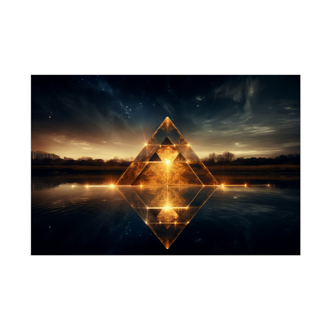 Mystical Pyramid Rolled Posters | Wall Art, Home Decor, Gift Idea, Bohemian Art Prints, Unique Wall Decor
